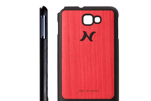 【Galaxy Note】 天然木 Man&Wood wood-fit Poroporo Red I1238GNT