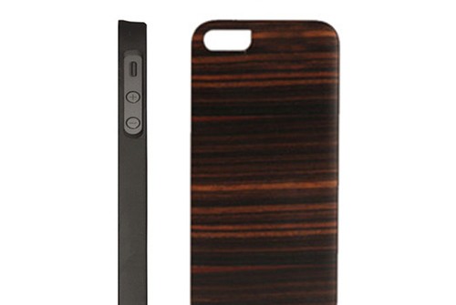 【iPhone SE/5/5s】 Man&Wood Real wood case Genuine Ebony Bar （マンアンドウッド ジェニュイン エボニーバー）アイフォン 天然木