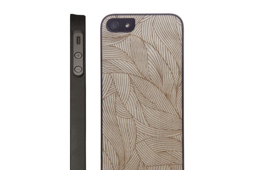 【iPhone SE/5/5s】 Man&Wood Real wood case Engraving Ivy (マンアンドウッド エングレイビングアイビー) アイフォン 天然木