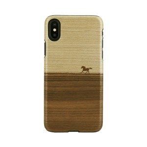 iPhone XS Max ケース 天然木 Man&Wood Mustang（マンアンドウッド マスタング）