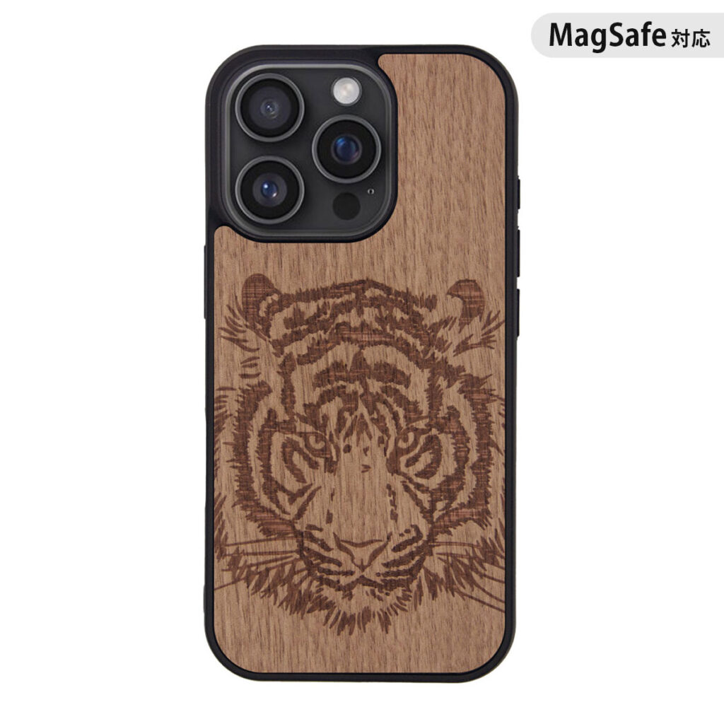 MagSafe対応 天然木ケース Tiger（タイガー）【iPhone 16 / 16 Pro】