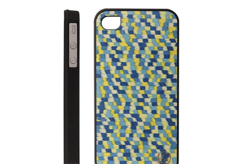 【iPhone 4s/4】 天然木 Man&Wood Real wood case Caleido Gogh blue touch　カレイド ゴッホブルータッチ バータイプ I935i4S