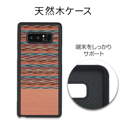 Galaxy Note8 ケース 天然木 Man&Wood Browny Check（マンアンドウッド ブラウニーチェック）
