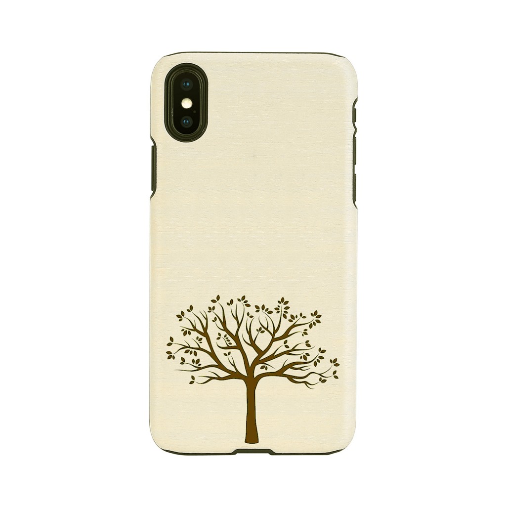 iPhone XR ケース 天然木 Man&Wood Apple tree（マンアンドウッド アップルツリー）