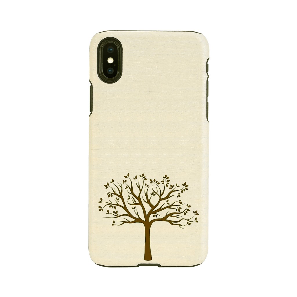 iPhone XS Max ケース 天然木 Man&Wood Apple tree（マンアンドウッド アップルツリー）