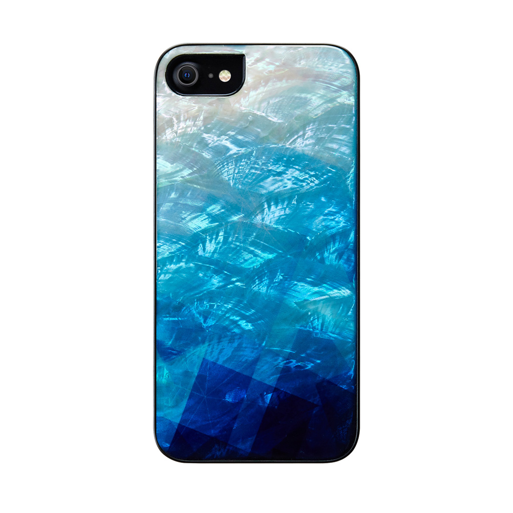ikins【iPhone SE（第3世代）/ SE（第2世代） 8/7】天然貝ケース Blue Lake
