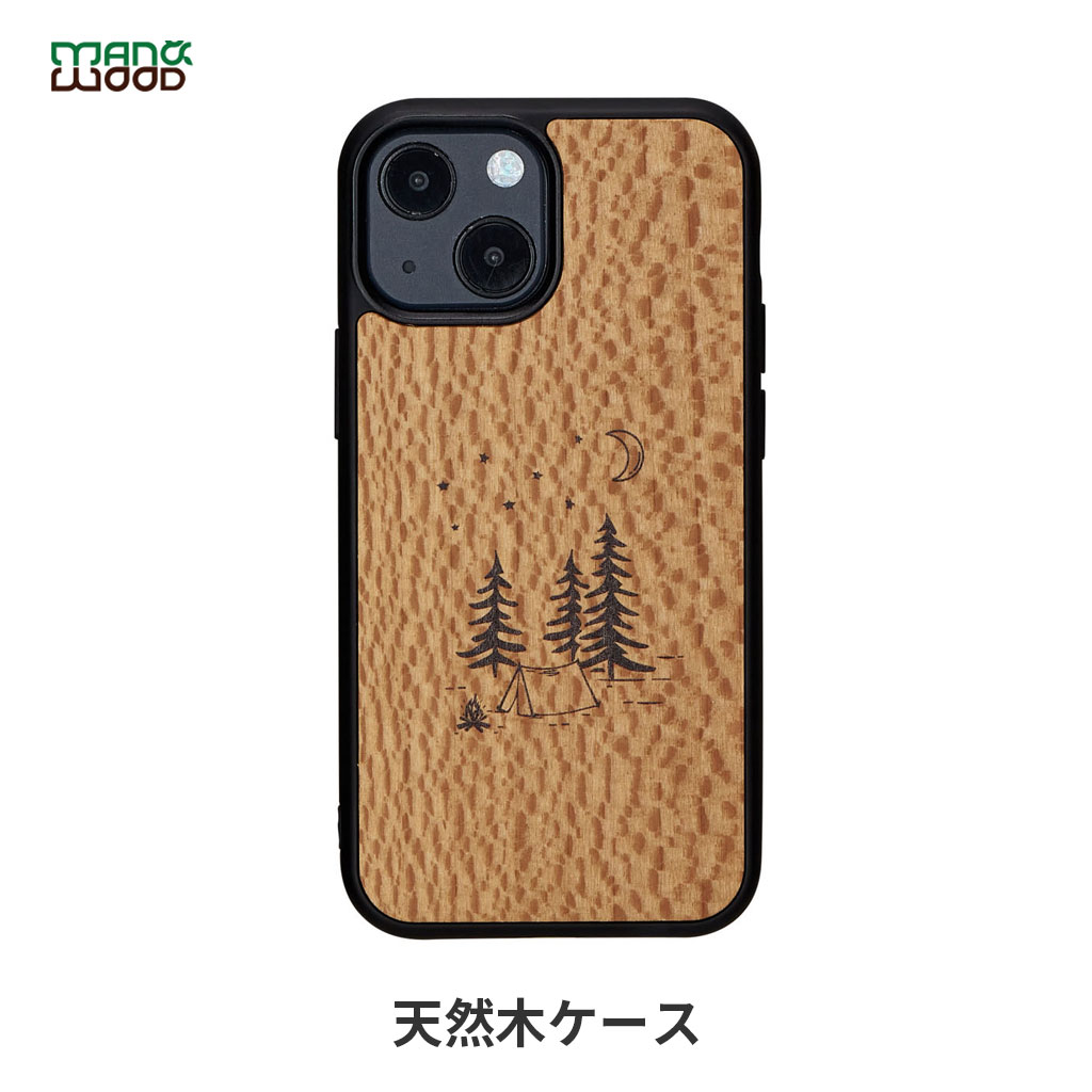 【iPhone 13 / 13 Pro】Man&Wood Camp【天然木ケース】